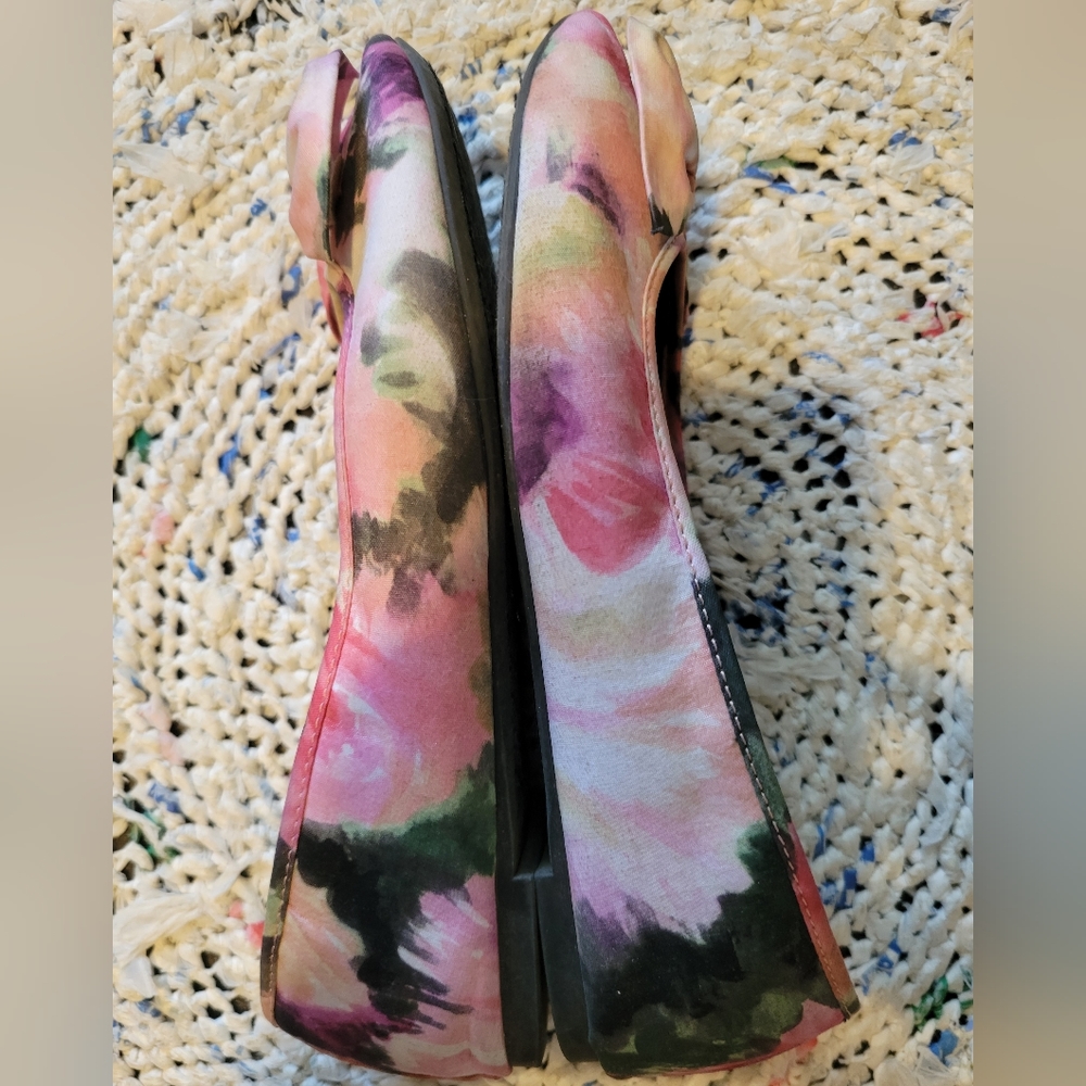 Pink Sam & Libby satin ballet flats with bow EUC - Picture 5 of 6